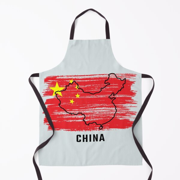 Item preview, China Map Outline on Grunge Flag Brush Stroke designed and sold by mashmosh.
