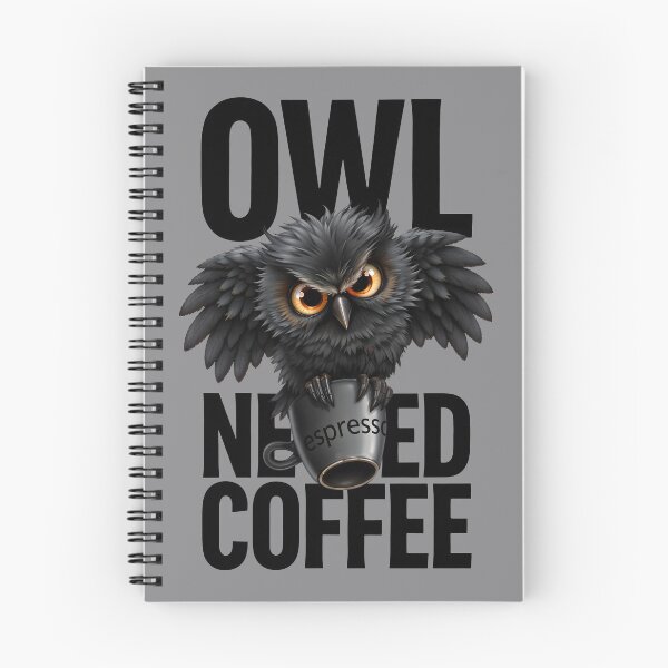 Item preview, Owl Need Coffee, Black Owl, Coffee Humor designed and sold by QuirkySpark.
