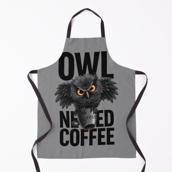 Item preview, Owl Need Coffee, Black Owl, Coffee Humor designed and sold by QuirkySpark.