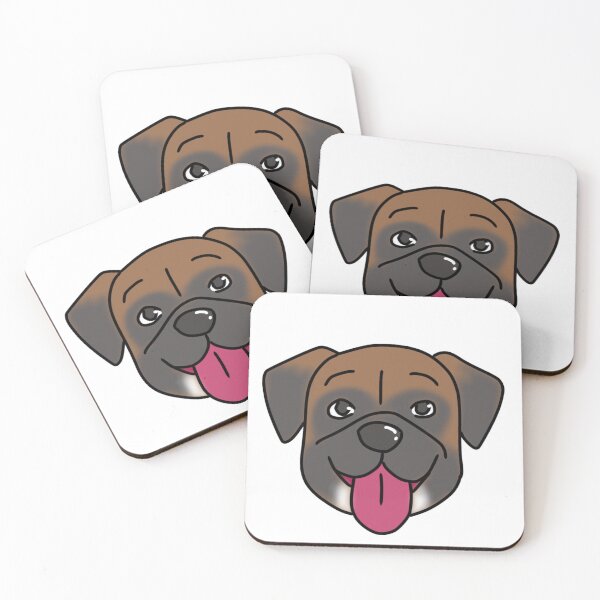 Item preview, Boxer's face - cute cartoon dog design designed and sold by Crack-in-Colors.