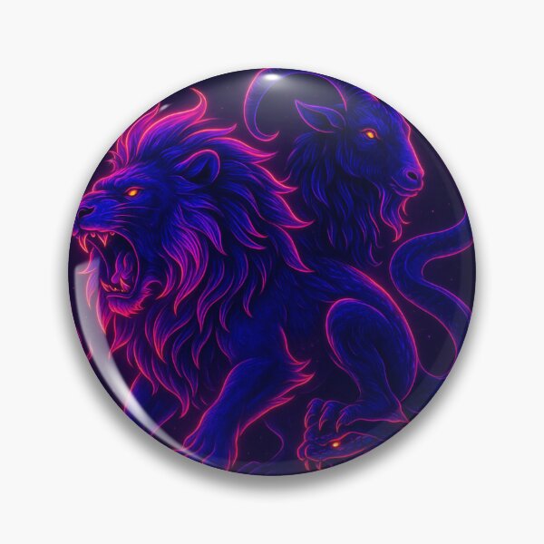 Item preview, Neon Chimera – Glowing Cyber Mythical Beast Art designed and sold by GolabMagic.