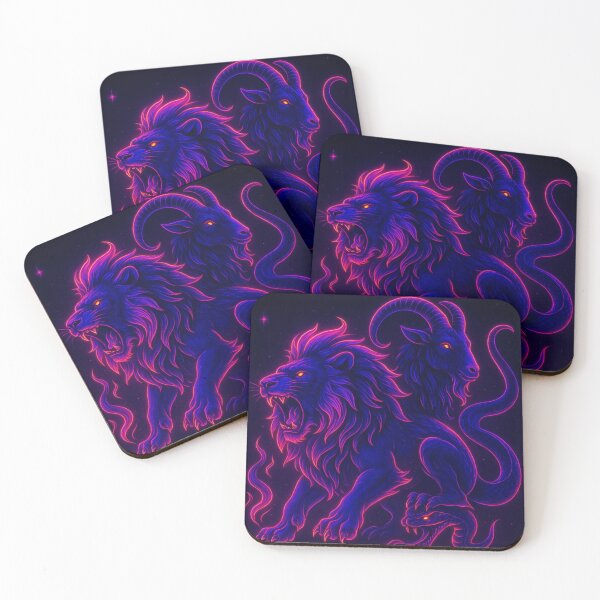 Item preview, Neon Chimera – Glowing Cyber Mythical Beast Art designed and sold by GolabMagic.