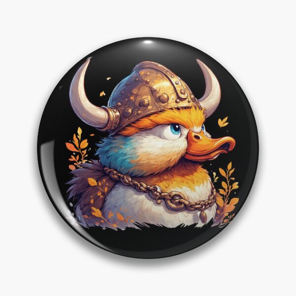 Item preview, Viking Duck Warrior – Cute Nordic Duck with Horned Helmet designed and sold by Karolina’s Cozy Creations.