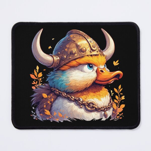 Item preview, Viking Duck Warrior – Cute Nordic Duck with Horned Helmet designed and sold by Karolina’s Cozy Creations.