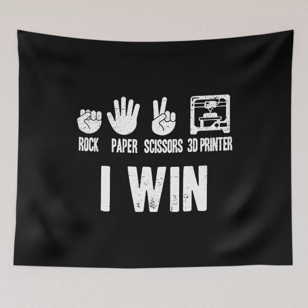 Item preview, Rock Paper Scissor 3D Printer Funny 3D Printing designed and sold by FlorenceNorma.