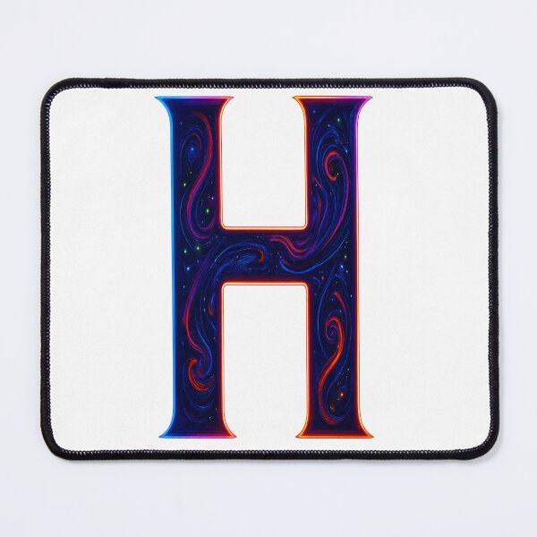 Item preview, Cosmic Neon H Letter Glow Art designed and sold by HiteshArt111.
