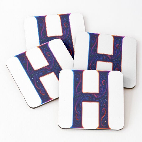 Item preview, Cosmic Neon H Letter Glow Art designed and sold by HiteshArt111.