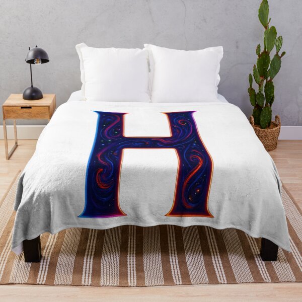 Item preview, Cosmic Neon H Letter Glow Art designed and sold by HiteshArt111.