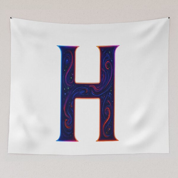 Item preview, Cosmic Neon H Letter Glow Art designed and sold by HiteshArt111.