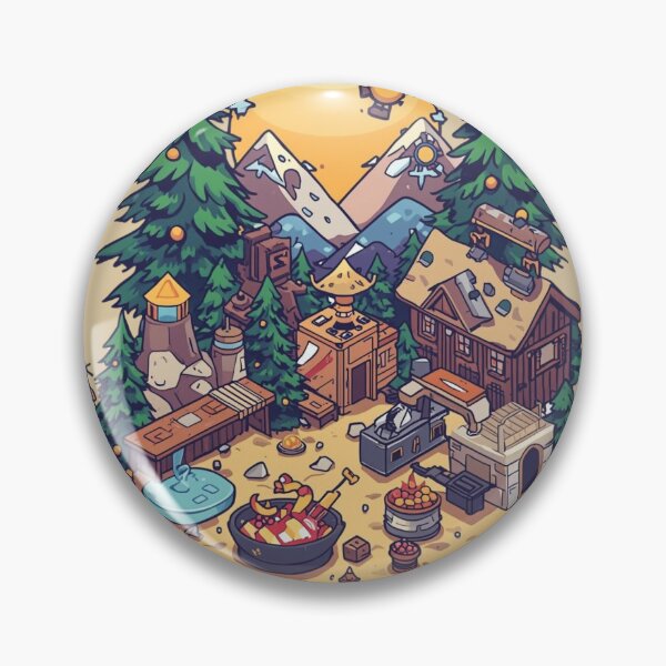 Item preview, Isometric Survival Game Base Camp Graphic | Cozy Cabin Crafting Scene Print | Blocky Wilderness Adventure T-Shirt PNG Digital Download designed and sold by HimBoo.