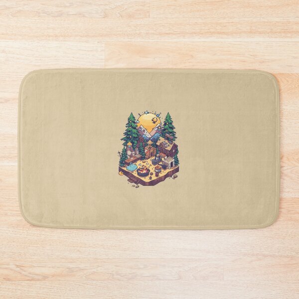 Item preview, Isometric Survival Game Base Camp Graphic | Cozy Cabin Crafting Scene Print | Blocky Wilderness Adventure T-Shirt PNG Digital Download designed and sold by HimBoo.