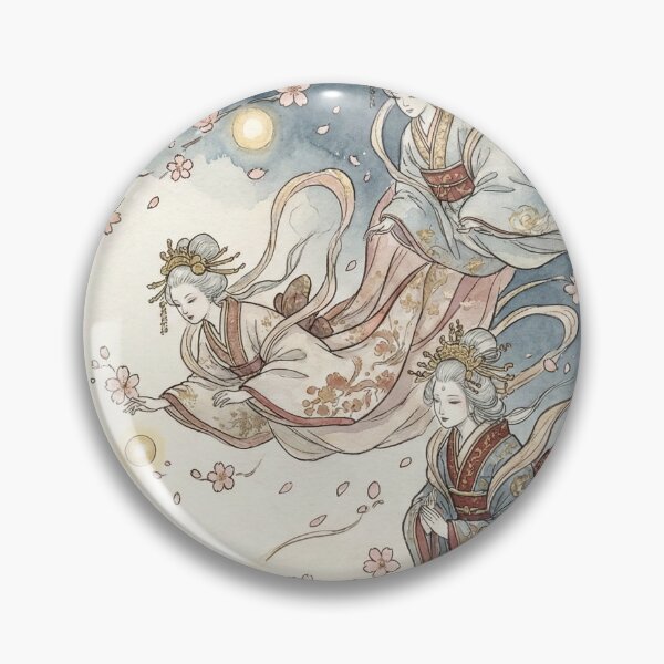 Item preview, Celestial Maidens: Cherry Blossom Dance Over the Ancient City designed and sold by WagyuDesigns.