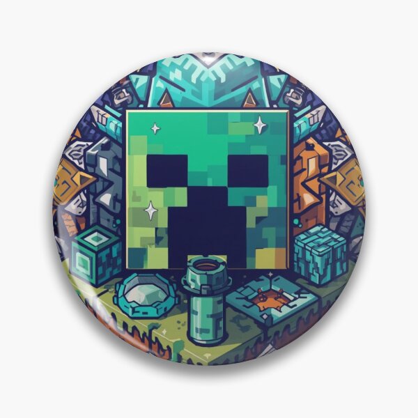 Item preview, Blocky Creeper King Gaming Graphic | Minecraft Inspired Emerald Deity Art Print | Pixelated Battle Gear Gamer T-Shirt PNG Digital designed and sold by HimBoo.