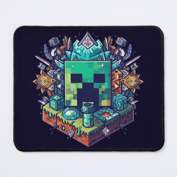 Item preview, Blocky Creeper King Gaming Graphic | Minecraft Inspired Emerald Deity Art Print | Pixelated Battle Gear Gamer T-Shirt PNG Digital designed and sold by HimBoo.