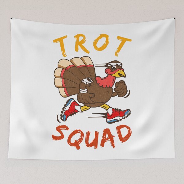 Item preview, Gobble Happy Trot Thanksgiving Cute 80s Squad Fall designed and sold by CalvinVanAuken.