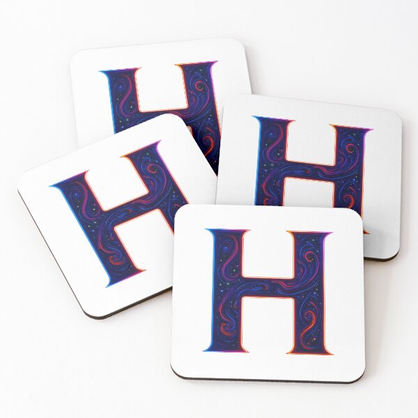 Item preview, Cosmic Neon H Letter Glow Art designed and sold by HiteshArt111.