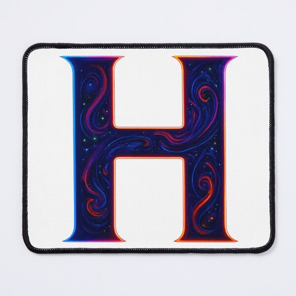 Item preview, Cosmic Neon H Letter Glow Art designed and sold by HiteshArt111.