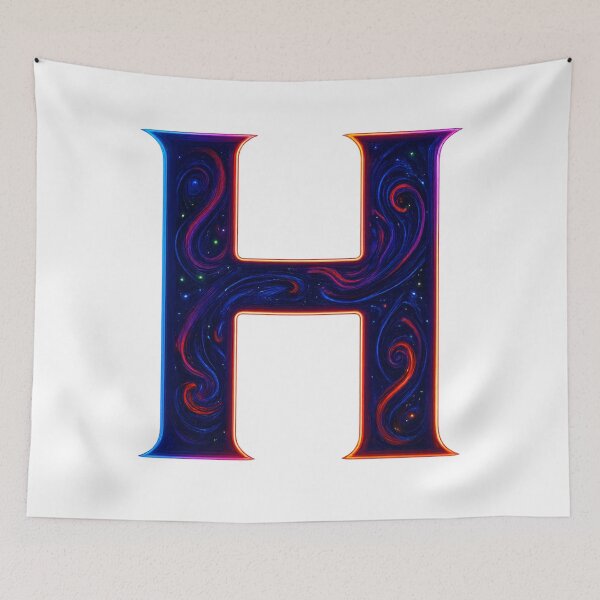 Item preview, Cosmic Neon H Letter Glow Art designed and sold by HiteshArt111.