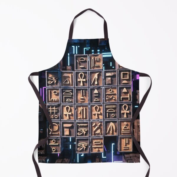 Item preview, Tiles & Blocks Design, Cyberpunk Egyptian Hieroglyphics, symmetrical textures (image size 8320x12480) designed and sold by Digital-Davinci.