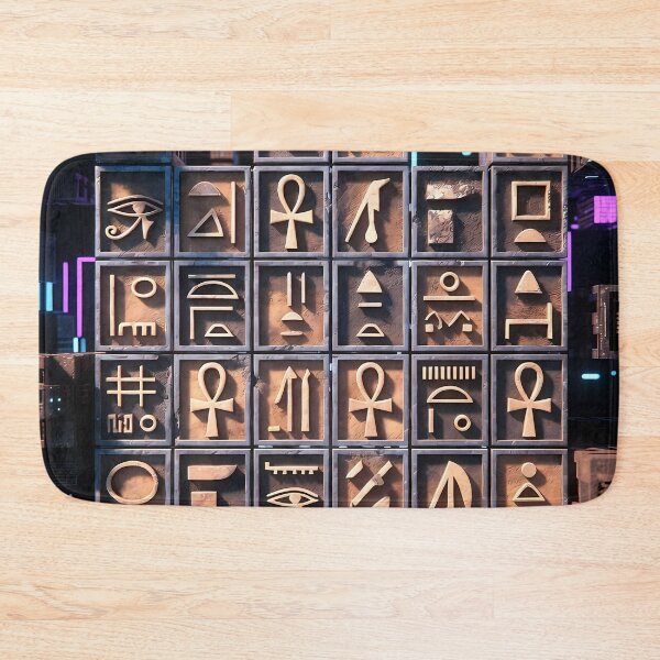 Item preview, Tiles & Blocks Design, Cyberpunk Egyptian Hieroglyphics, symmetrical textures (image size 8320x12480) designed and sold by Digital-Davinci.