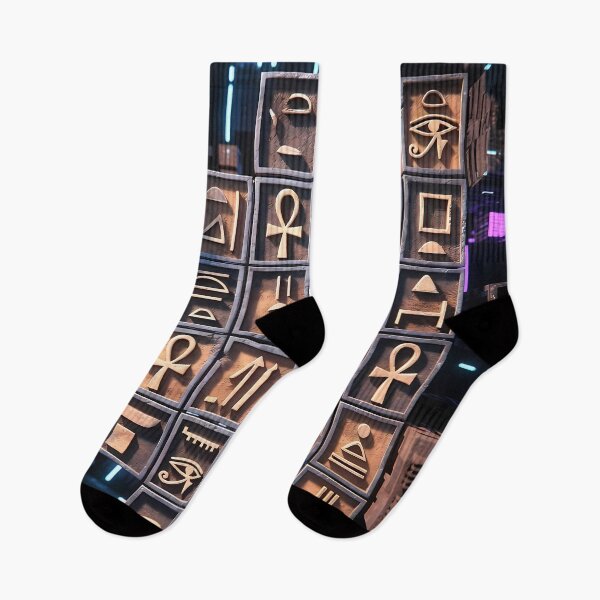 Item preview, Tiles & Blocks Design, Cyberpunk Egyptian Hieroglyphics, symmetrical textures (image size 8320x12480) designed and sold by Digital-Davinci.