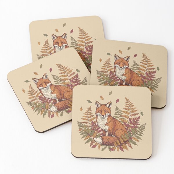 Item preview, Red Fox with Vintage Autumn Bracken designed and sold by BirdsnStuff.