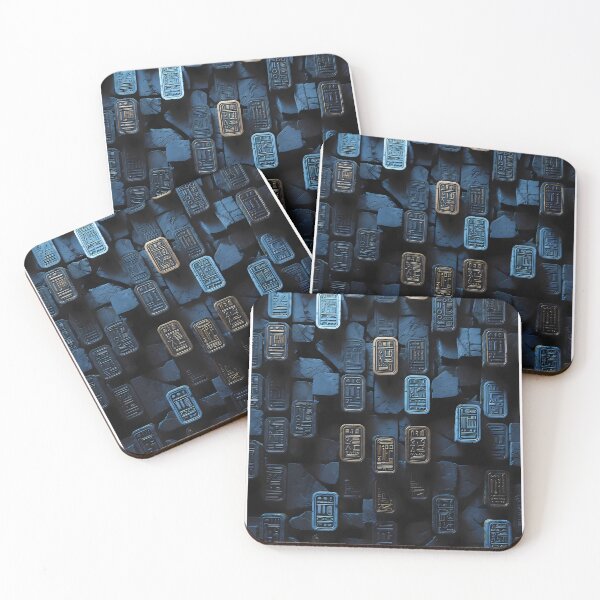 Item preview, Tiles & Blocks Design, Cyberpunk Egyptian Hieroglyphics, symmetrical textures (image size 8320x12480) designed and sold by Digital-Davinci.