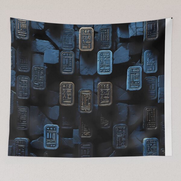 Item preview, Tiles & Blocks Design, Cyberpunk Egyptian Hieroglyphics, symmetrical textures (image size 8320x12480) designed and sold by Digital-Davinci.