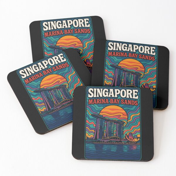 Item preview, Singapore Marina Bay Sands Retro Trippy Art designed and sold by TomFrontierArt.