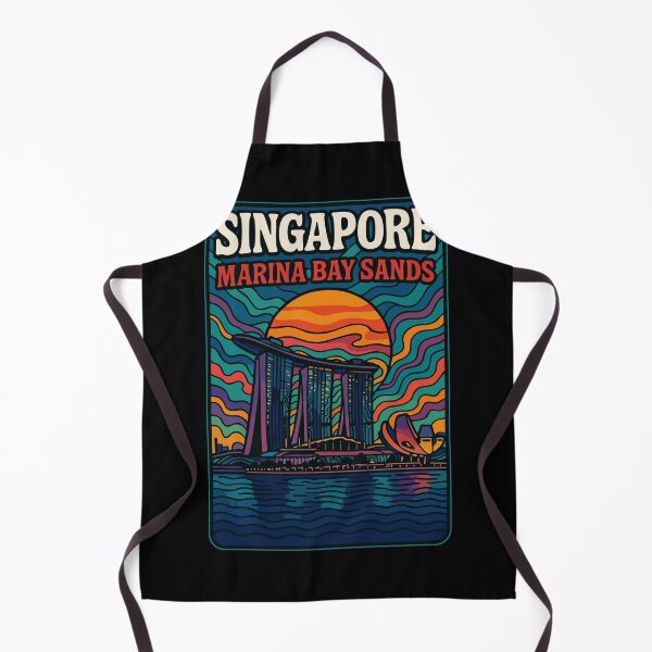 Item preview, Singapore Marina Bay Sands Retro Trippy Art designed and sold by TomFrontierArt.
