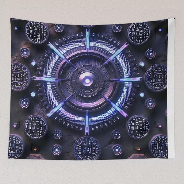 Item preview, Tiles & Blocks Design, Cyberpunk Egyptian Hieroglyphics, symmetrical textures (image size 8320x12480) designed and sold by Digital-Davinci.