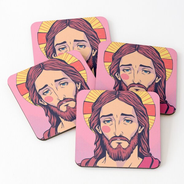 Item preview, THE MELANCHOLIC CHRIST PINK POP ART designed and sold by InFaithWeTrust.