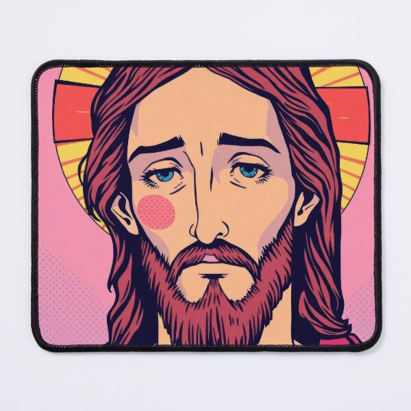 Item preview, THE MELANCHOLIC CHRIST PINK POP ART designed and sold by InFaithWeTrust.