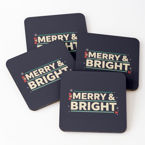 Item preview, Merry & Bright Christmas Geometric Holiday Typography Design designed and sold by Syrupulse.