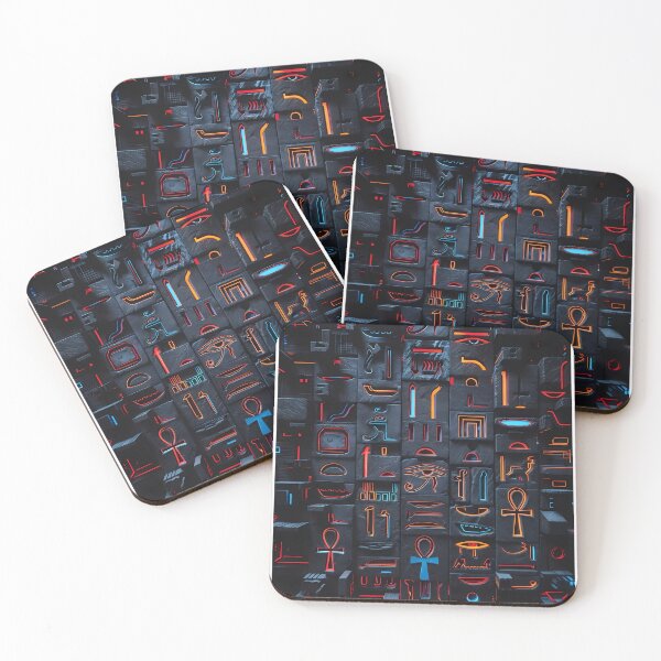 Item preview, Tiles & Blocks Design, Cyberpunk Egyptian Hieroglyphics, symmetrical textures (image size 8320x12480) designed and sold by Digital-Davinci.