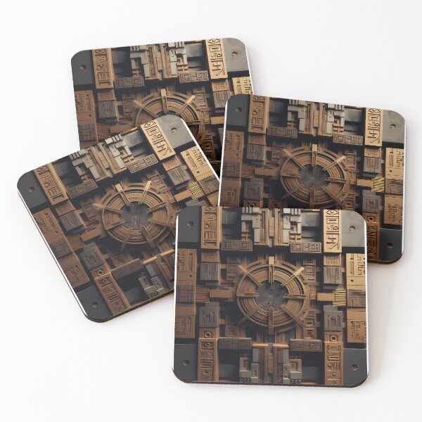 Item preview, Tiles & Blocks Design, Cyberpunk Egyptian Hieroglyphics, symmetrical textures (image size 8320x12480) designed and sold by Digital-Davinci.