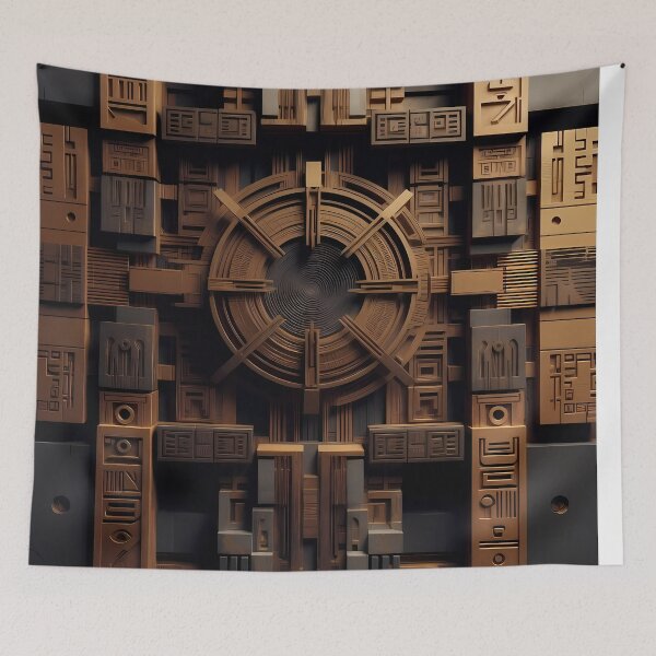 Item preview, Tiles & Blocks Design, Cyberpunk Egyptian Hieroglyphics, symmetrical textures (image size 8320x12480) designed and sold by Digital-Davinci.