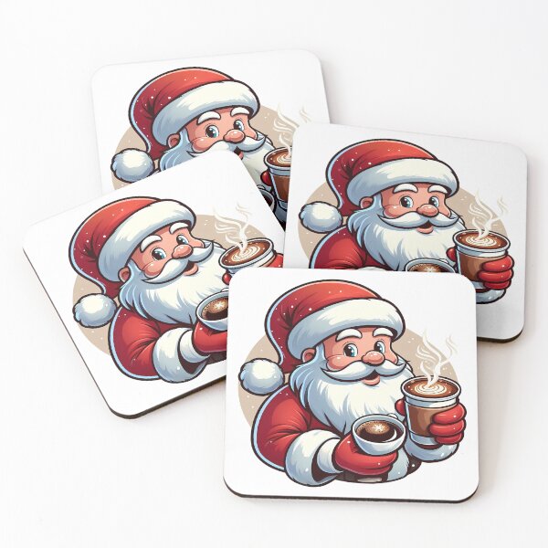 Item preview, Santa Claus with Coffee – Christmas Illustration designed and sold by Art-Arcade6.