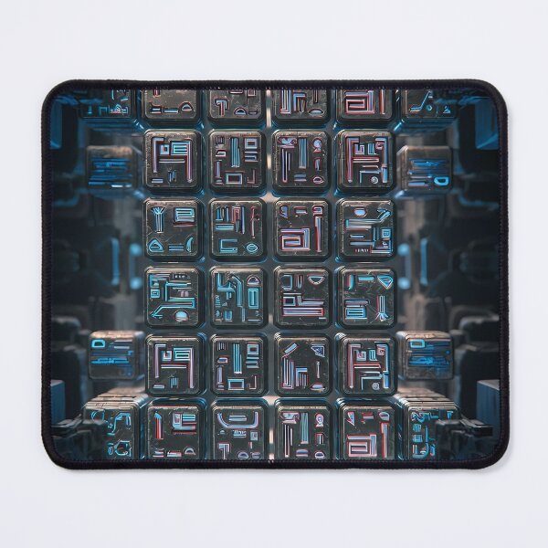 Item preview, Tiles & Blocks Design, Cyberpunk Egyptian Hieroglyphics, symmetrical textures (image size 8320x12480) designed and sold by Digital-Davinci.