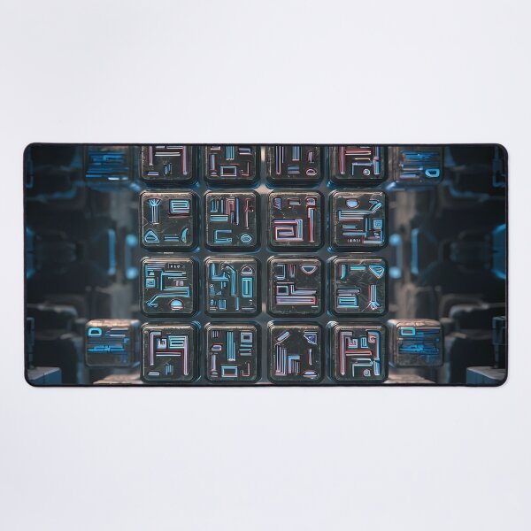 Item preview, Tiles & Blocks Design, Cyberpunk Egyptian Hieroglyphics, symmetrical textures (image size 8320x12480) designed and sold by Digital-Davinci.
