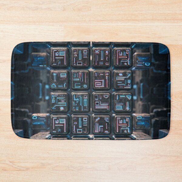 Item preview, Tiles & Blocks Design, Cyberpunk Egyptian Hieroglyphics, symmetrical textures (image size 8320x12480) designed and sold by Digital-Davinci.