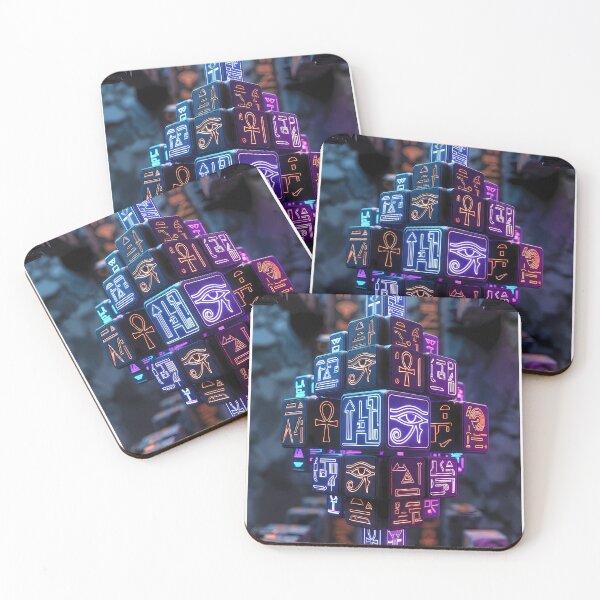 Item preview, Tiles & Blocks Design, Cyberpunk Egyptian Hieroglyphics, symmetrical textures (image size 8320x12480) designed and sold by Digital-Davinci.