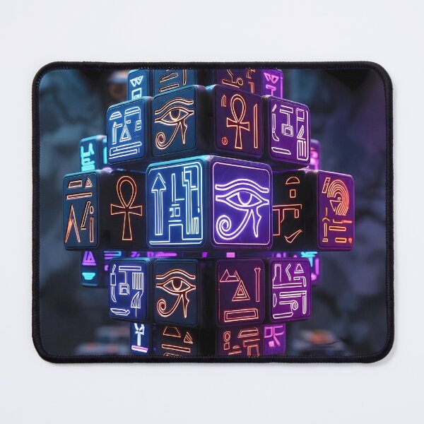 Item preview, Tiles & Blocks Design, Cyberpunk Egyptian Hieroglyphics, symmetrical textures (image size 8320x12480) designed and sold by Digital-Davinci.