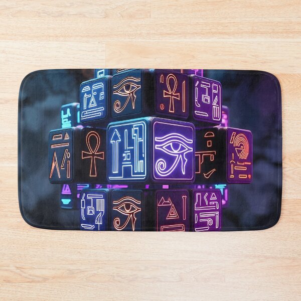 Item preview, Tiles & Blocks Design, Cyberpunk Egyptian Hieroglyphics, symmetrical textures (image size 8320x12480) designed and sold by Digital-Davinci.