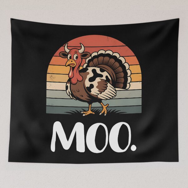 Item preview, Day Festive Moo Holiday Funny Cow 90s Thanksgiving Turkey designed and sold by rebeccathanuos.