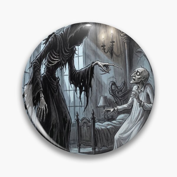 Item preview, Ebeneezer Scrooge meets the Spirit of things Yet To Come Gothic illustration designed and sold by Vintage Designs +.