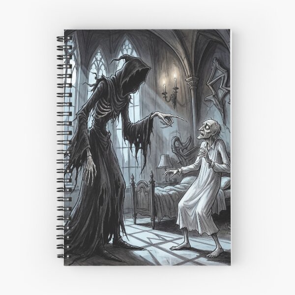 Item preview, Ebeneezer Scrooge meets the Spirit of things Yet To Come Gothic illustration designed and sold by Vintage Designs +.