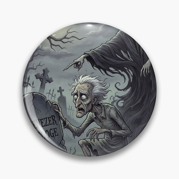 Artikelvorschau, Ebenezer Scrooge sieht sein Grab mit seinem Namen (Gothic-Illustration) entworfen und verkauft von Vintage Designs +.