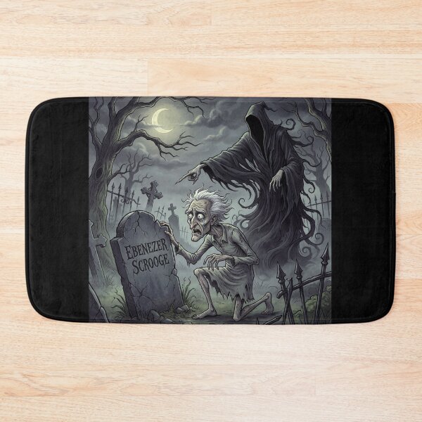 Item preview, Ebeneezer Scrooge sees his grave with his name Gothic illustration designed and sold by Vintage Designs +.