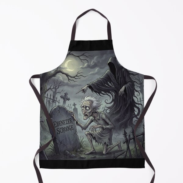 Item preview, Ebeneezer Scrooge sees his grave with his name Gothic illustration designed and sold by Vintage Designs +.